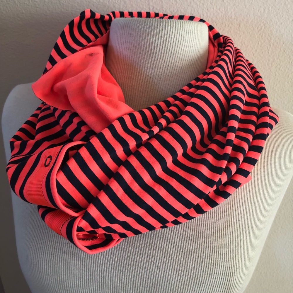 Lululemon infinity scarf orange & navy blue
